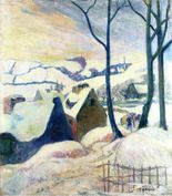 Поль Гоген Деревня в снегу-1894